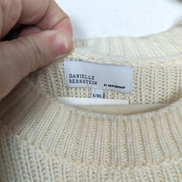 Danielle Bernstein Ivory Oversized Long-sleeve Sweater Tunic Size L/XL - Picture 5 of 6